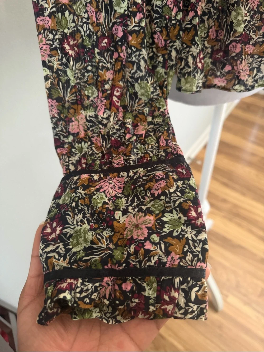 NWT Free People Daybreak Floral Print Long Sleeve Shirt Size Large